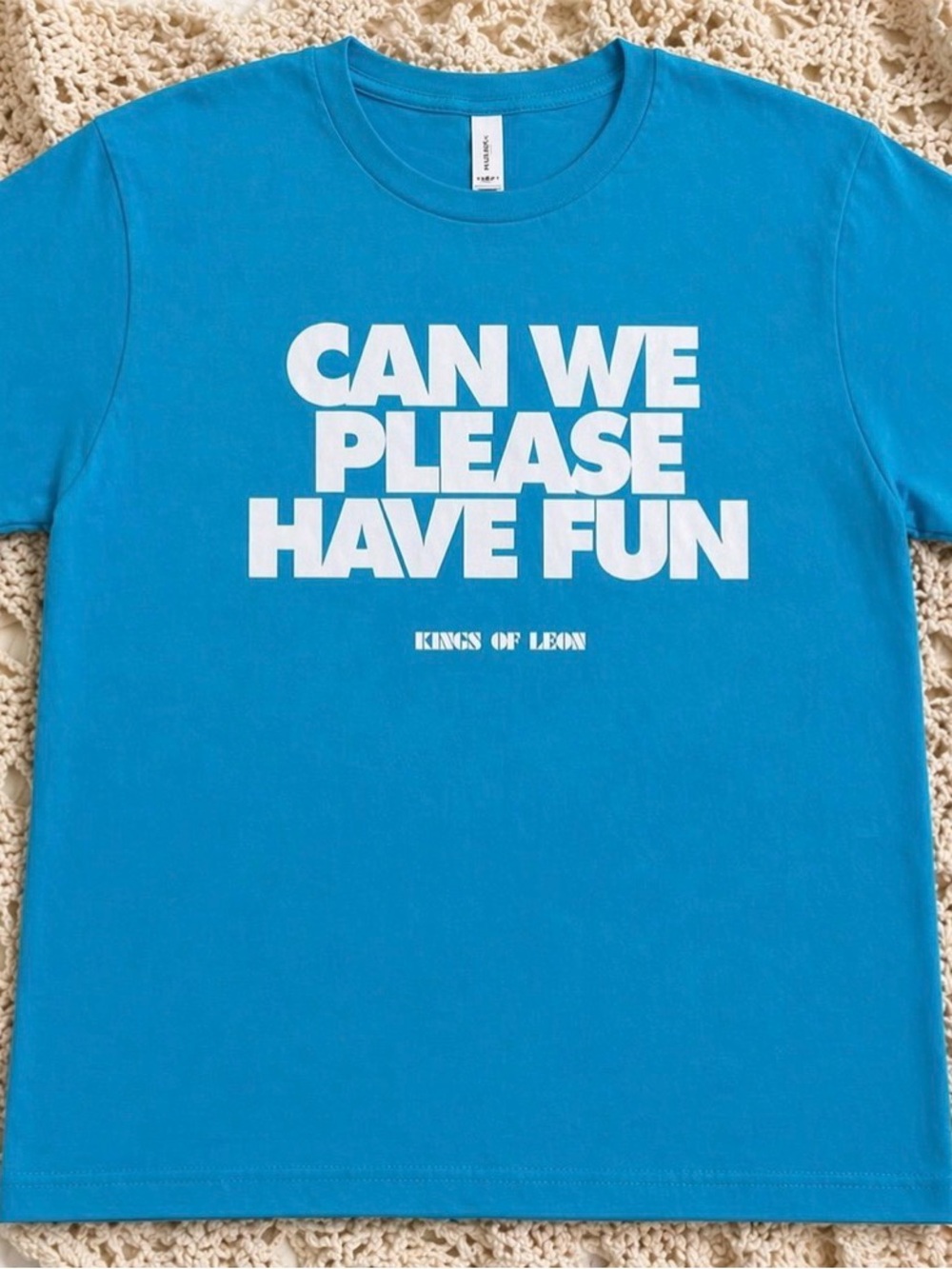 Kings of Leon new band tee Blue 'Can We Please Have Fun' Short Sleeve Tee